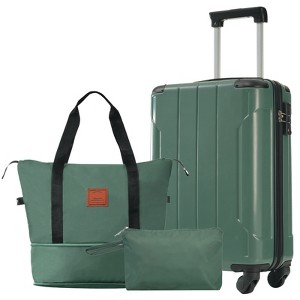 Vynxaria 4-Piece Grey Green Luggage Set with 360¡ã Spinner Wheels - Durable Travel Collection - 1 of 4