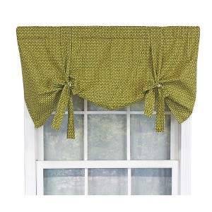 RLF HOME Cabana Trellis Tie-Up Bold Color and Design Window Valance 3" Rod Pocket 50" x 25" Kiwi Green - 1 of 3