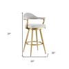 HomeRoots 26" Silver and Gold Fabric and Stainless Steel Counter Height Swivel Bar Chair - 3 of 4