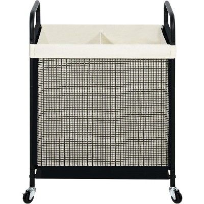 Laundry Hamper 3 Section, 120L Rolling Laundry Sorter Cart with Removable and Washable Liner Bag