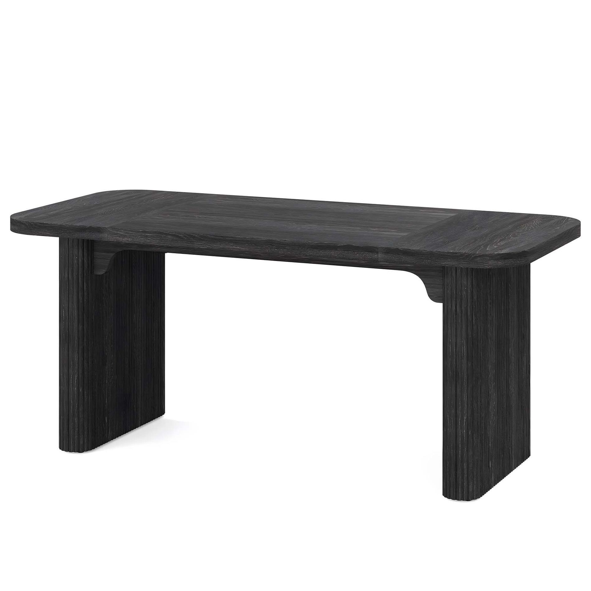 NicBex 62.20" Rectangle Dining Table Modern Center Table with Wood Tabletop for Living Room & Office, Black