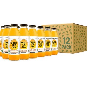 Just Ice Tea Organic Orange Mango Herbal Tea – 16 oz Glass Bottles (12-Pack) – Unsweetened Brewed Tea with Organic Ingredients – No Sugar, Just Tea - 1 of 4