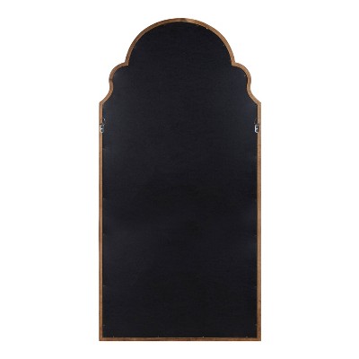 Hogan Rustic Brown Poplar Wood Arched Vanity Mirror 24x48