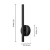 Rennnsan Drevara 13"-19"H Hardwired Linear Modern LED Dimmable Wall Sconce in Black - 3 of 4