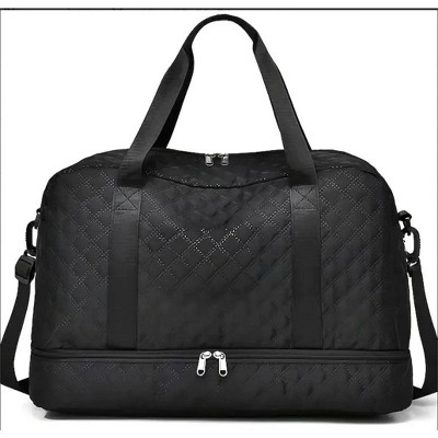 MaseiKar Three-dimensional Diamond Patterned Small Square Tote, Crossbody bag with Dry Wet Separation & Double-sided Pockets,