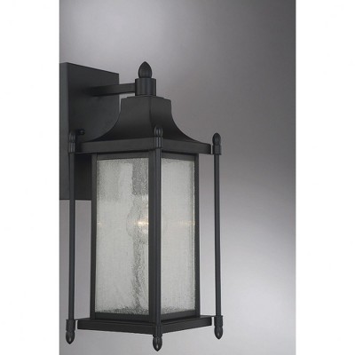 Black Metal 16" Dimmable Outdoor Wall Lantern Sconce