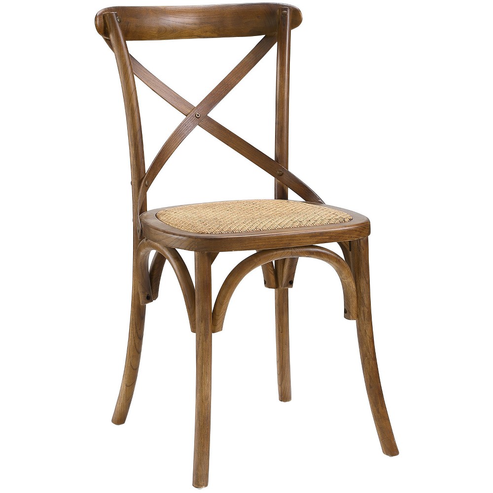 Gear Dining Side Chair Walnut - Modway: Wood Frame, No Assembly, Spot Clean, 287lb Capacity