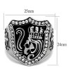 Slickblue Men’s Skull Ring with Crown on Shield Top, Polished Stainless Steel with Synthetic Crystal Accents, Sizes 8–13 - 2 of 4