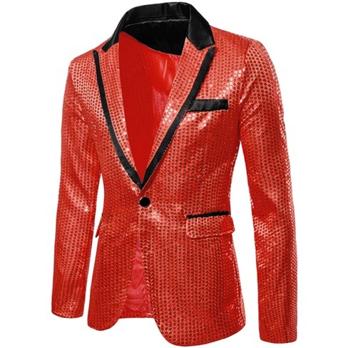 Lars Amadeus Men's Sequin Blazer Tuxedo Prom Glitter Sports Coat