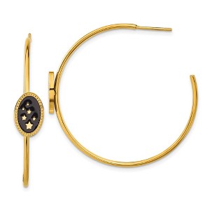Chisel Stainless Steel Polished Yellow IP-plated Enameled Stars Hoop Earrings - 1 of 4