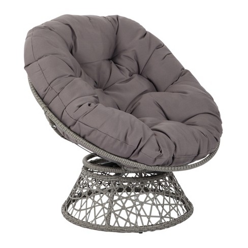 Papasan Chair Gray Osp Home Furnishings Upholstered Saucer Reading Chair Removable Cushion Steel Frame Target