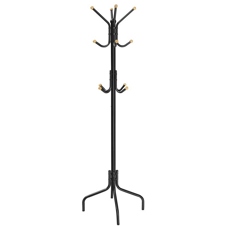 SONGMICS Coat Rack Freestanding, Metal Coat Rack Stand with 12 Hooks and 4 Legs, Coat Tree, Holds Clothes, 1 of 11