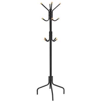 SONGMICS Coat Rack Freestanding, Metal Coat Rack Stand with 12 Hooks and 4 Legs, Coat Tree, Holds Clothes