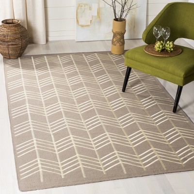 Ivory Wool 5' x 8' Handmade Reversible Flat Woven Rug