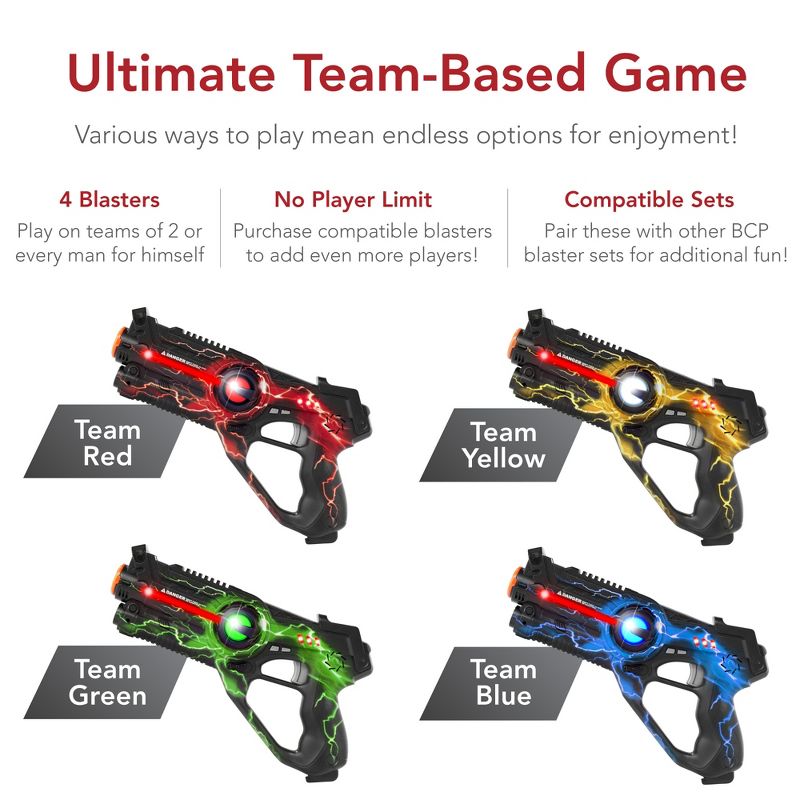 Best Choice Products Set of 4 Infrared Laser Tag Blaster Set for Kids & Adults w/ Multiplayer Mode, 5 of 8