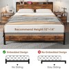Full Size Bed Frame with Charging Station and USB Ports, Industrial Full Bed Platform with Headboard - 4 of 4
