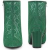 BLISSFUL STEP Pointed Toe Block Heels Floral Lace Ankle Boots for Women - 2 of 4
