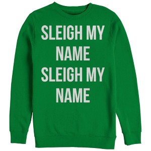 Women's CHIN UP Christmas Sleigh Name Bold Sweatshirt - 1 of 3