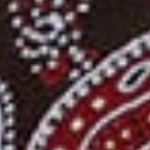 brown, silver and red