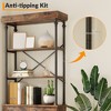 74" Industrial Farmhouse Bookcase with Doors Tall Wood & Metal Bookshelf with Storage Cabinet, Vintage Open Shelf Design - 4 of 4