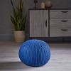 Abena Modern Knitted Cotton Round Pouf - Christopher Knight Home - 2 of 4