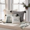 24"x24" Woven Slub Stripe Throw Pillow with Tassels - Hearth & Hand™ with Magnolia: Cotton, Indoor Use - 2 of 4