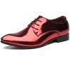 Santimon Men's Oxford Shoes Dress Pointed Toe Shiny Patent Leather Lace Up Casual Prom Party Shoes - 4 of 4