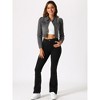 INSPIRE CHIC Women's Basic Puff Sleeve Washed Lightweight Cropped Denim Jacket - 3 of 4