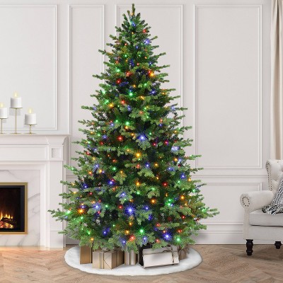 Puleo 7.5' Pre-lit Full Chatham Fir Artificial Christmas Tree Dual ...