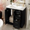 30" Freestanding Bathroom Vanity with Ceramic Sink and 3 Drawers,Solid Wood Storage Cabinet for Small Spaces-The Pop Home - 3 of 4