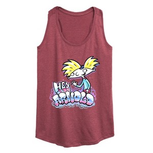 Women's - Hey Arnold! - Airbrush Arnold Graphic Racerback Tank - 1 of 4