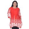 Women's Plus Size 3/4 Sleeve Printed Dulce Tunic Top - White Mark - 3 of 3