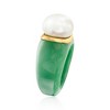 Ross-Simons 11.5-12mm Cultured Pearl and Jade Ring With 14kt Yellow Gold - 3 of 4