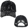 Anna-Kaci Women's Sparkly Sequin Baseball Cap Messy Low Bun Ponycap Velvet Mesh Trucker Hat - 2 of 4