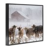 Stupell Industries Winter Farm Scene Cow Cattle Snowflakes Barn Framed Giclee Art - 2 of 4