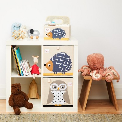Hedgehog Gray and Beige Foldable Fabric Storage Cube
