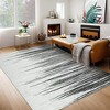 Modern Stripe Rug Soft Washable Rugs for Living Room Stain Resistant Pet-Friendly Carpet - 3 of 4