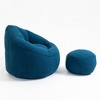 GDFStudio Vincent Modern 40" Microfiber Foam Bean Bag Sofa with Ottoman - 4 of 4