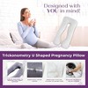 Urban Sombrero Trickonometry U Shaped Pregnancy Pillow - Velvet Cover, Full Body Maternity Cushion - 2 of 4
