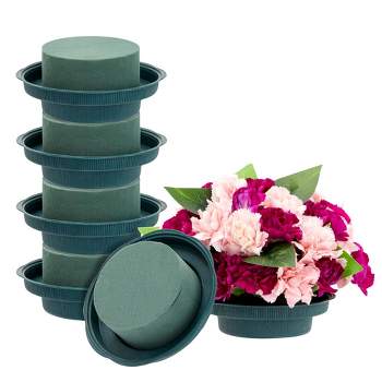 Juvale 6 Pack Wet Round Green Foam for Flower Arrangements, Wedding Decorations, 4.7 x 2 in