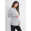 Hello Miz Womens Double Layer Long Sleeve Maternity Nursing Hoodie - Heather Grey - Medium - 2 of 4