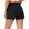 Women's Quick-Dry Swim Trunks Shorts with Liner Athletic Running Cross Waist Short with Zip Pockets - 3 of 4