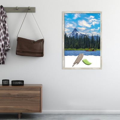 Classic Crackled Metallic Narrow Silver Wood Wall Frame