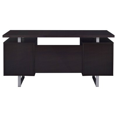 Cappuccino Contemporary 60'' Executive Desk with Filing Cabinet