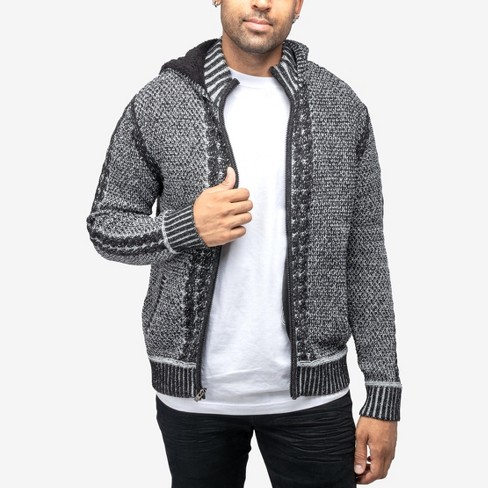 Mens hooded best sale sweater jacket