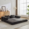 Loveseat Chenille Convertible Boneless Modular Floor Sofa with Space-Saving Design - 3 of 4
