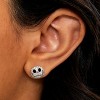 Disney Womens The Nightmare Before Christmas Sterling Silver and Cubic Zirconia Jack Skellington Dome Earrings - 2 of 4