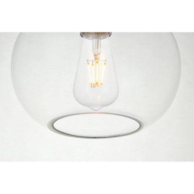 Destry 8.9" Brass Pendant Light with Clear Glass Shade