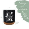 Elanze Designs 8 inch Floral Toucan Large Ceramic Kitchen Utensil Holder Black and White Crock with Cork Base - 2 of 4