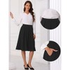 INSPIRE CHIC Women's High Waist A-Line Pocket Flare Pleated Midi Skirt - image 2 of 4